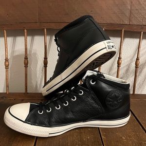 Leather Converse All Star Shoes Size 12 Black